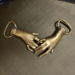 RARE Victorian Revival Clasping Hands Belt Buckle - Vintage Hand Belt Buckle